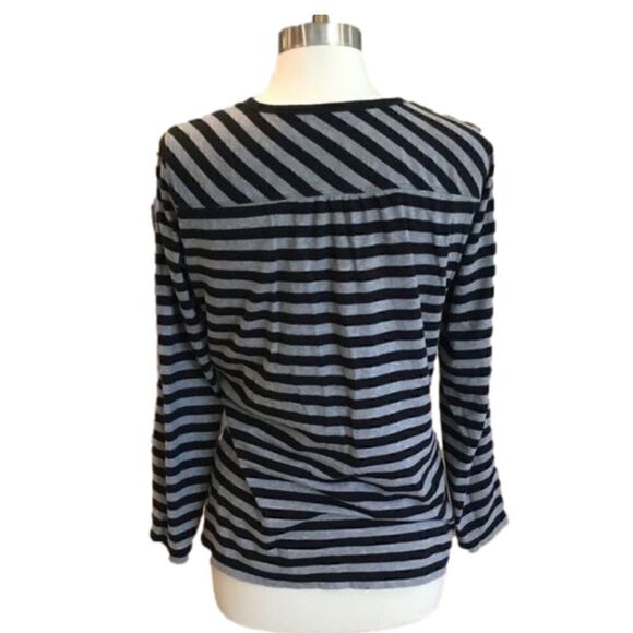 LONG SLEEVES NY & C SPORT STRIPES BLACK AND GRAY T-SHIRT - Picture 3 of 7